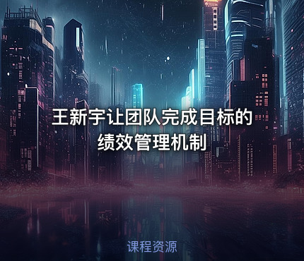 王新宇让团队完成目标的绩效管理机制