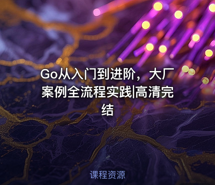Go从入门到进阶，大厂案例全流程实践|高清完结