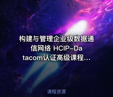构建与管理企业级数据通信网络 HCIP-Datacom认证高级课程（含OSPF、BGP、堆叠、防火墙等全模块）