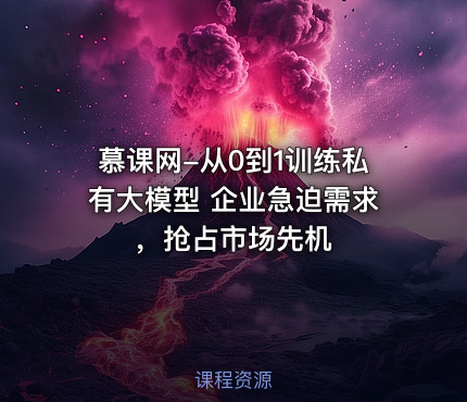 慕课网-从0到1训练私有大模型 企业急迫需求，抢占市场先机
