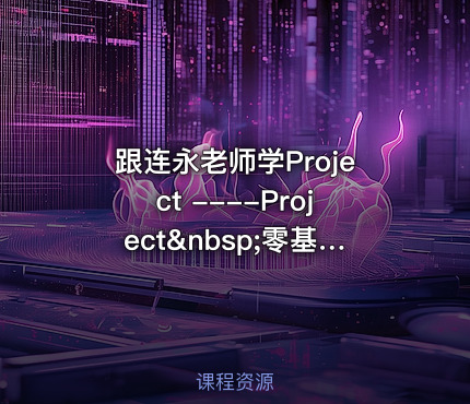 跟连永老师学Project ----Project&nbsp;零基础小技巧合集视频课程