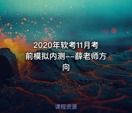 2020年软考11月考前模拟内测--薛老师方向