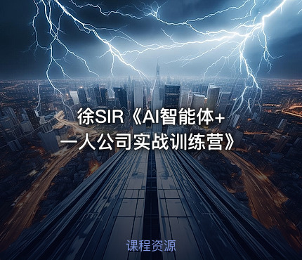 徐SIR《AI智能体+一人公司实战训练营》