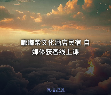 嘟嘟柴文化酒店民宿 自媒体获客线上课