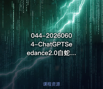044-20260604-ChatGPTSeedance2.0白蛇传国风短片全教程｜AI脚本撰写高清出图视频生成零基础打造古风原创影视短片更多资源