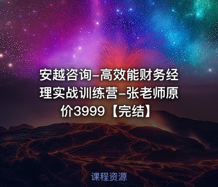 安越咨询-高效能财务经理实战训练营-张老师原价3999【完结】