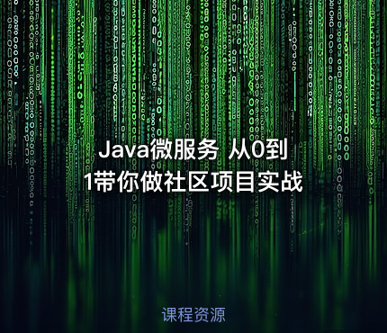 Java微服务 从0到1带你做社区项目实战