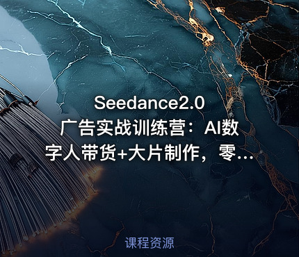 Seedance2.0广告实战训练营：AI数字人带货+大片制作，零基础复刻爆款变现