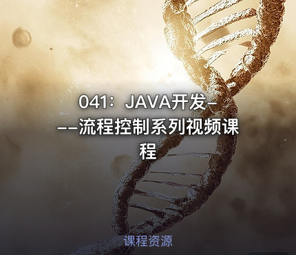 041：JAVA开发---流程控制系列视频课程