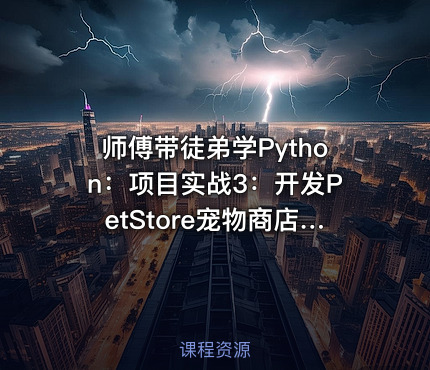 师傅带徒弟学Python：项目实战3：开发PetStore宠物商店项目视频课程