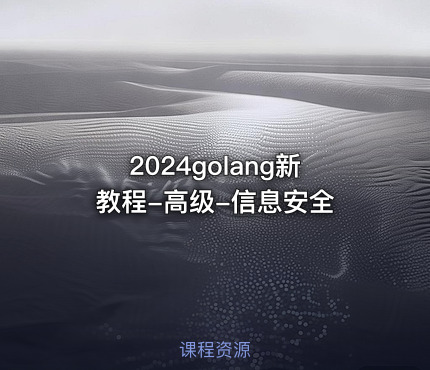 2024golang新教程-高级-信息安全