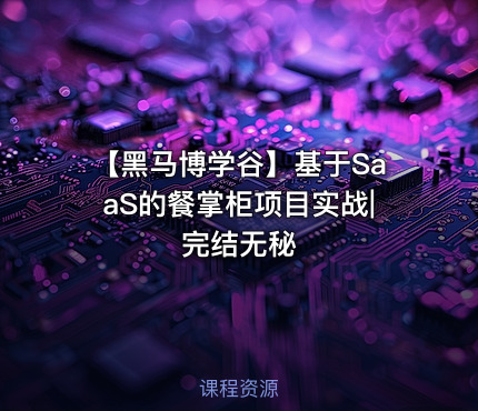 【黑马博学谷】基于SaaS的餐掌柜项目实战|完结无秘