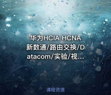 华为HCIA HCNA 新数通/路由交换/Datacom/实验/视频/教程/课程
