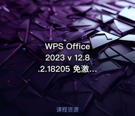WPS Office 2023 v 12.8.2.18205 免激活、去水印、优化专业增强版