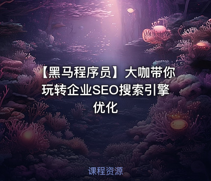 🔍 【黑马程序员】大咖带你玩转企业SEO搜索引擎优化
