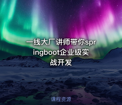 一线大厂讲师带你springboot企业级实战开发
