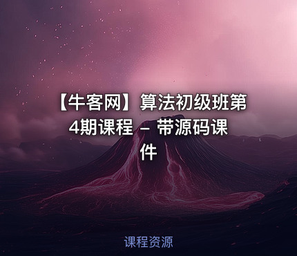【牛客网】算法初级班第4期课程 - 带源码课件