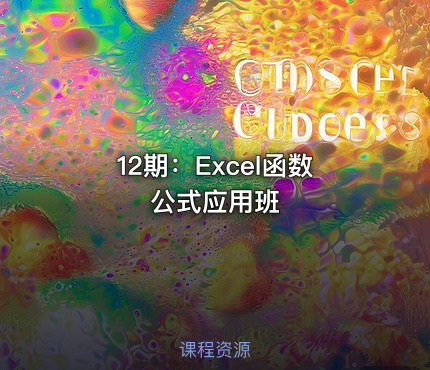 12期：Excel函数公式应用班