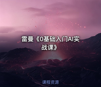 雷曼《0基础入门AI实战课》