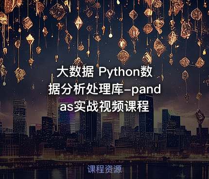 大数据 Python数据分析处理库-pandas实战视频课程