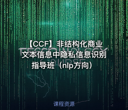 【CCF】非结构化商业文本信息中隐私信息识别指导班(nlp方向)