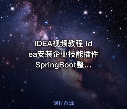 IDEA视频教程 idea安装企业技能插件 SpringBoot整合