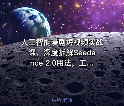 人工智能漫剧短视频实战课，深度拆解Seedance 2.0用法，工具测评对标+全流程创作+脚本分镜+后期剪辑变现全教学
