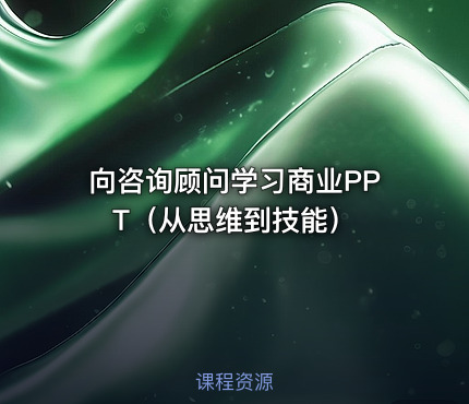 向咨询顾问学习商业PPT（从思维到技能）