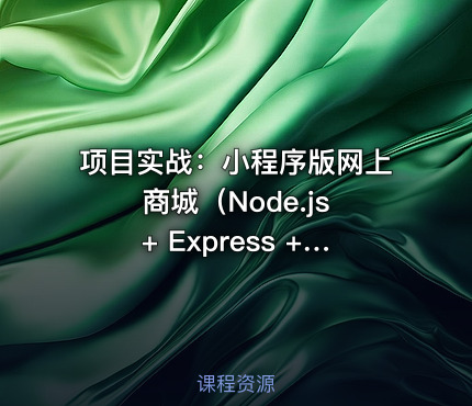 项目实战：小程序版网上商城（Node.js + Express + MySQL)视频教程