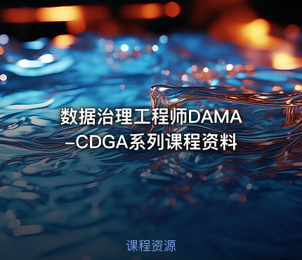 数据治理工程师DAMA-CDGA系列课程资料