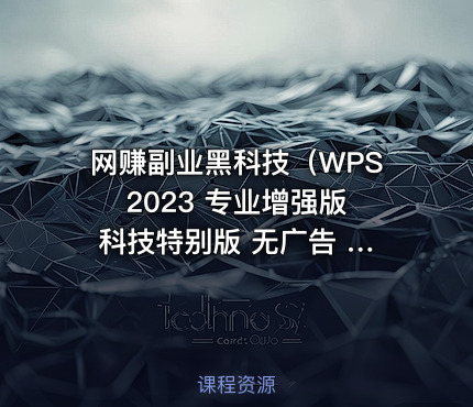 网赚副业黑科技（WPS 2023 专业增强版 科技特别版 无广告 无会员 政企版合集！含插件+安卓+电脑+金山PDF工具箱）