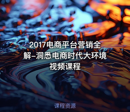 2017电商平台营销全解-洞悉电商时代大环境视频课程
