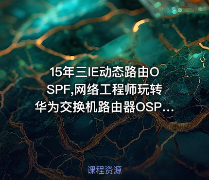 15年三IE动态路由OSPF,网络工程师玩转华为交换机路由器OSPF配置【HCIP OSPF专题】