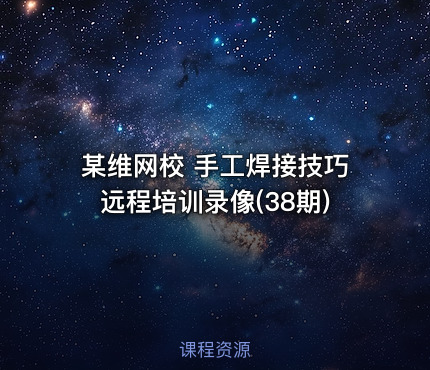 某维网校 手工焊接技巧远程培训录像(38期)