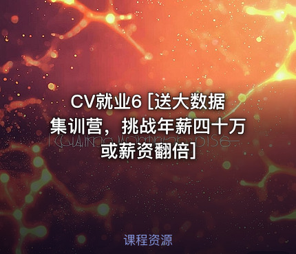 CV就业6 [送大数据集训营，挑战年薪四十万或薪资翻倍]