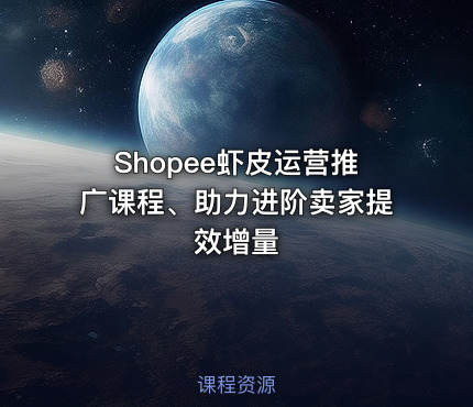 Shopee虾皮运营推广课程、助力进阶卖家提效增量