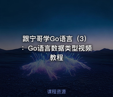 跟宁哥学Go语言（3）：Go语言数据类型视频教程
