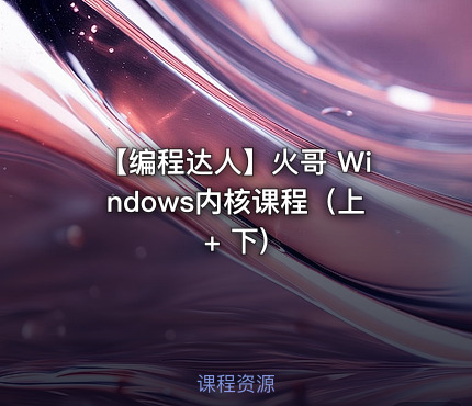 【编程达人】火哥 Windows内核课程（上+ 下)