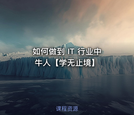 如何做到 IT 行业中牛人【学无止境】