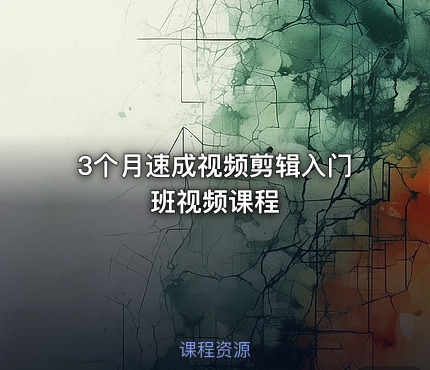 3个月速成视频剪辑入门班视频课程