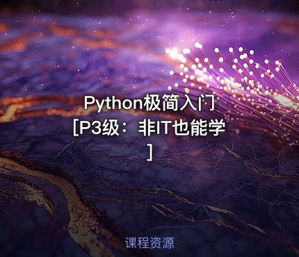 Python极简入门 [P3级：非IT也能学]