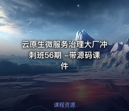 云原生微服务治理大厂冲刺班56期 -带源码课件
