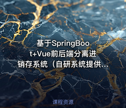 基于SpringBoot+Vue前后端分离进销存系统（自研系统提供软件和代码及部署文档）