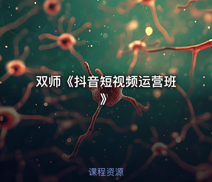 双师《抖音短视频运营班》