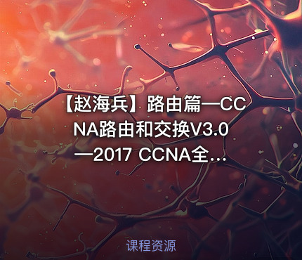 【赵海兵】路由篇—CCNA路由和交换V3.0—2017 CCNA全新深度演绎