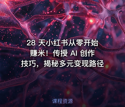 28 天小红书从零开始赚米！传授 AI 创作技巧，揭秘多元变现路径