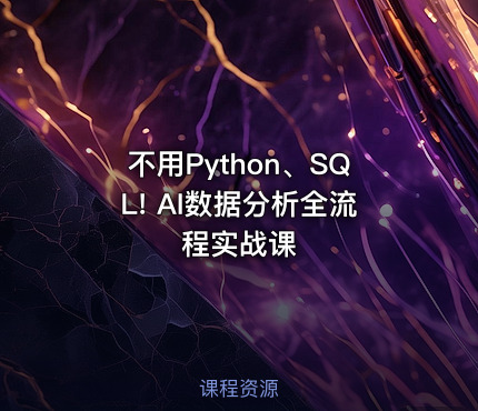 不用Python、SQL! AI数据分析全流程实战课