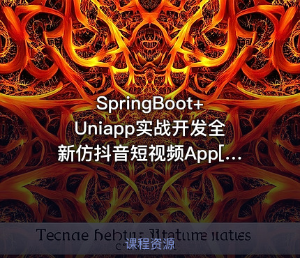 SpringBoot+Uniapp实战开发全新仿抖音短视频App[完结]