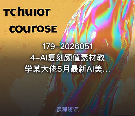 179-20260514-AI复刻颜值素材教学某大佬5月最新AI美女教学视频内含4月好物复刻教学更多资源