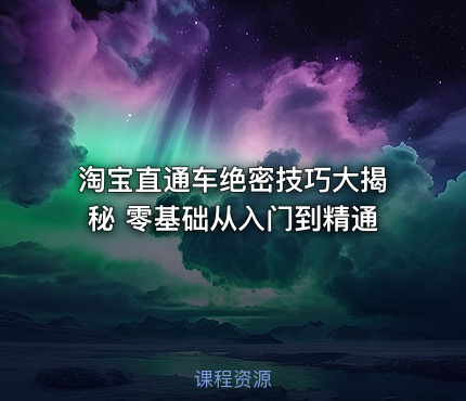 淘宝直通车绝密技巧大揭秘 零基础从入门到精通